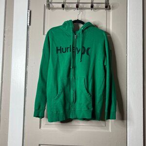 Hurley Green Hooded Jacket - Size M